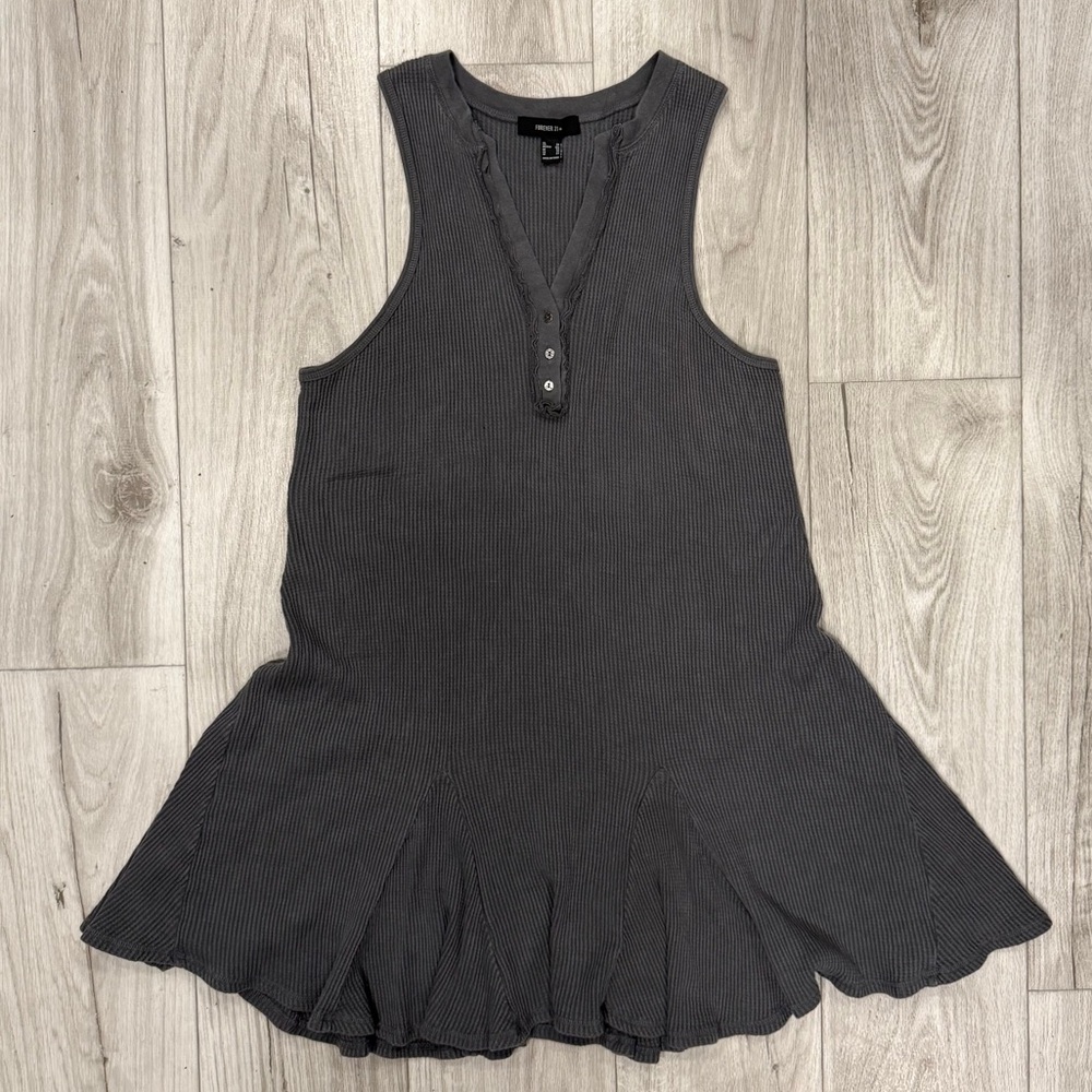 Forever 21 Gray Distressed Super soft Thermal Dress